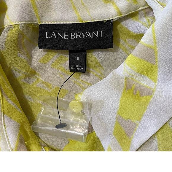 Lane‎ Bryant Women's Sleeveless Blouse Plus Size 18 Sheer Button Front Split Hem - Picture 2 of 11